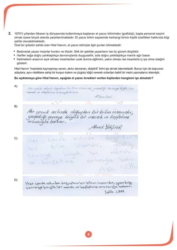 LGS örnek sınav soruları yayınlandı! MEB ile LGS sözel bölüm örnek sınav soruları
