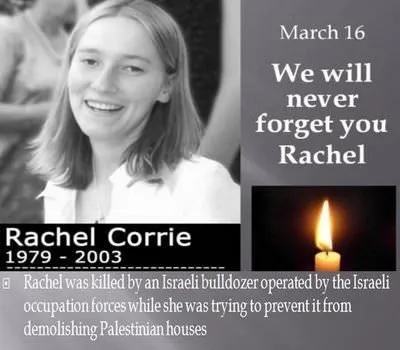 16 Mart’ta Rachel’ı unutmayın, unutturmayın!