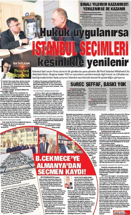 Türkiye İstanbul seçimlerindeki şaibe skandalını SABAH'tan okudu!