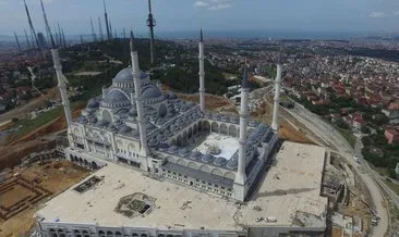 Çamlıca Camii inşaatında son durum havadan görüntülendi
