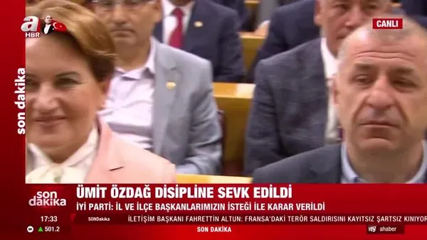 Son dakika! İYİ Parti Milletvekili Ümit Özdağ disipline sevk edildi | Video