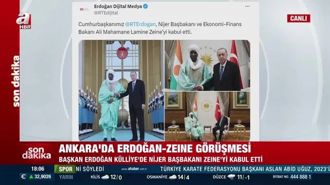 Başkan Erdoğan, Nijer Başbakanı Zeine'yi kabul etti