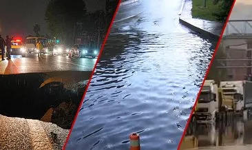 İstanbul'da korku dolu gece! Sağanak yağış metropolü felç etti: Taksim'de kaos, Vatan Caddesi'nde yol çöktü, araçlar su altında kaldı! #istanbul