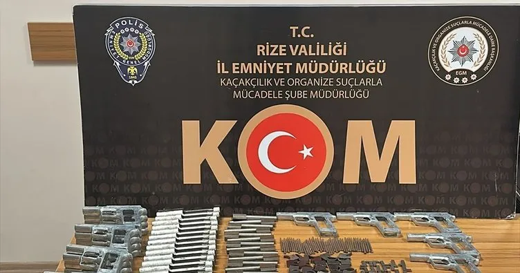 Rize’de silah parçaları ele geçirildi