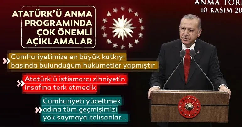 Başkan Erdoğan’dan Atatürk’ü Anma Töreni’nde önemli açıklamalar
