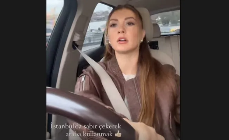 Londra’da ’ev’lenmişti! İstanbul’da ise böyle görüntülendi: Burcu Özberk’in trafik sınavı