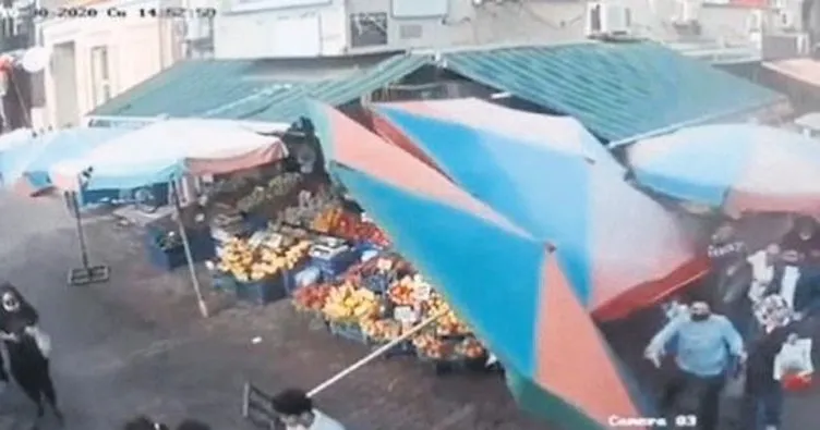 Deprem anı pazar kameralarında