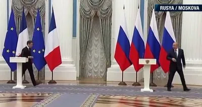 Putin, Macron ile Kremlin Sarayı’nda görüştükten sonra tokalaşmadan salonu terk etti! O görüntüler dikkat çekti | Video