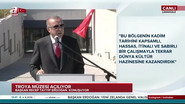 Cumhurbaşkanı Erdoğan, Çanakkale'de Troya Müzesi açılış töreninde konuştu
