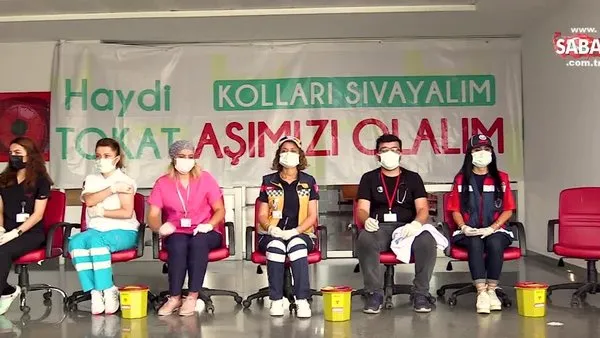 Tokat’ta sağlıkçılar birbirini aşıladı | Video