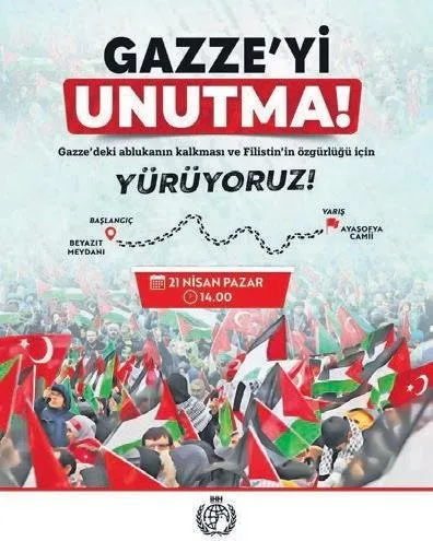 Beyazıt’tan Ayasofya’ya Gazze’yi unutma yürüyüşü! Vicdanın sesi İstanbul’dan yükselecek
