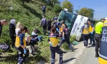 Yolcu otobüsü devrildi: 1 ölü 2 yaralı #yalova