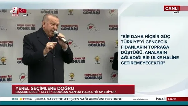 Cumhurbaşkanı Erdoğan, Van'da vatandaşlara hitap etti