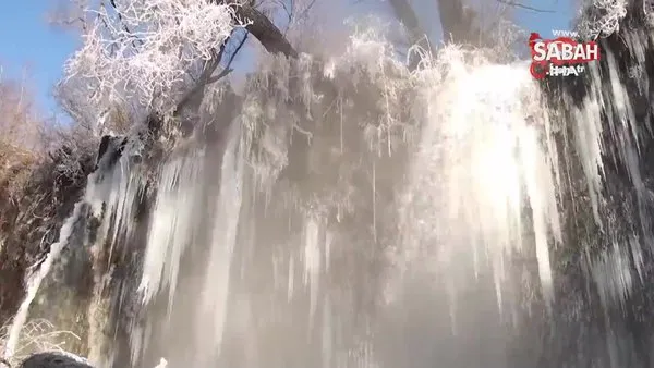 Sızır Şelalesi dondu, ortaya eşsiz bir manzara çıktı | Video