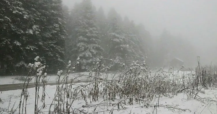 Bolu’nun yüksek kesimlerde kar yağışı