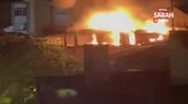 Beyoğlu’nda kafeteryanın çatısı alev alev yandı