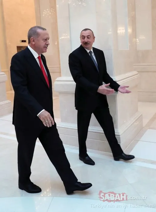 Başkan Erdoğan'a Azerbaycan'da sıcak karşılama!