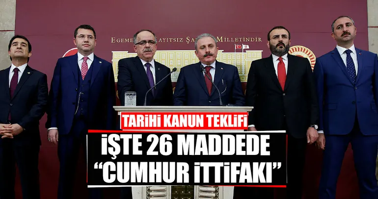 ’Cumhur İttifakı’ teklifi TBMM’ye sunuldu