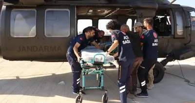 Yaralı işçi jandarma helikopteri ile hastaneye sevk edildi #siirt