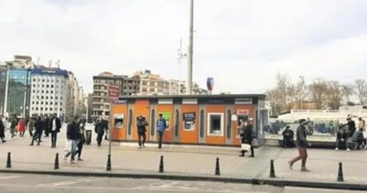 Taksim’de ATM’lere tepki