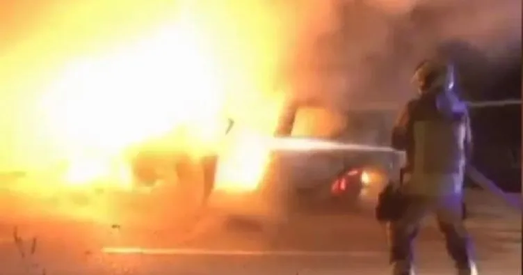 Ankara’da otomobil bariyere çarpıp yandı! Enes Şahin kurtarılamadı!