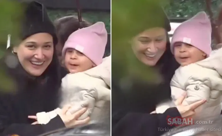 Neşelerine diyecek yok! Gupse Özay 2 yaşındaki minik kızı Jan Asya’yla kartopu oynadı!