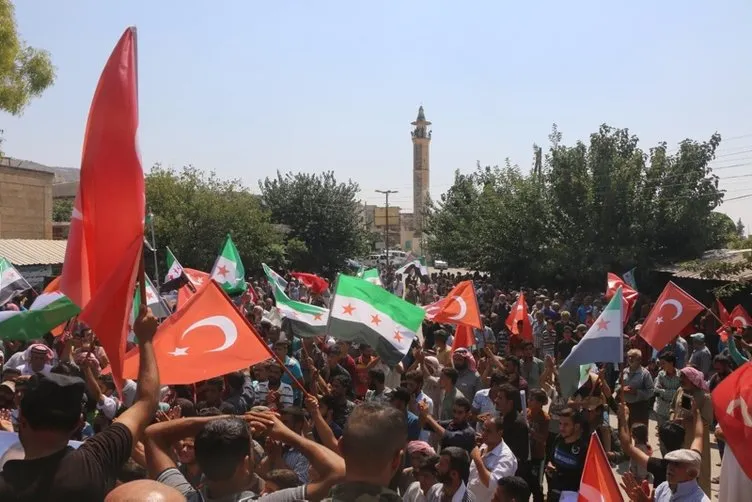 Suriye'de Türkiye'ye teşekkür yürüyüşü