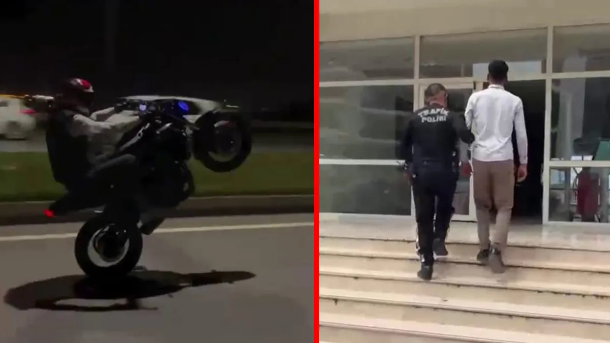 Hatay’da sosyal medya uğruna akrobatik şov yapan motosiklet sürücüsüne rekor ceza! Hatay’da sosyal medya uğruna akrobatik şov yapan motosiklet sürücüsüne rekor ceza!