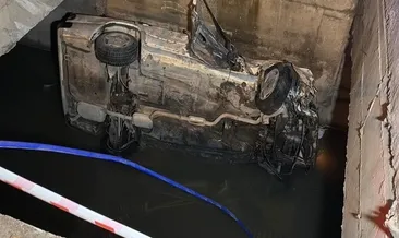 Eskişehir’de yürekleri ağza getiren kaza! Otomobil metrelerce yükseklikten sulama kanalına uçtu