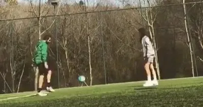 Erkan Kolçak Köstendil eşi Cansu Tosun ile futbol oynayarak böyle vakit geçiriyor | Video