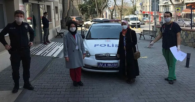 Ulaşım için araç bulamayan sağlık çalışanlarının imdadına polis yetişti