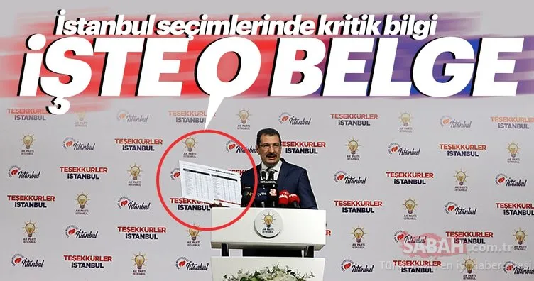 Son dakika! İşte İstanbul seçim sayımlarında AK Parti’nin açıkladığı o belgeler