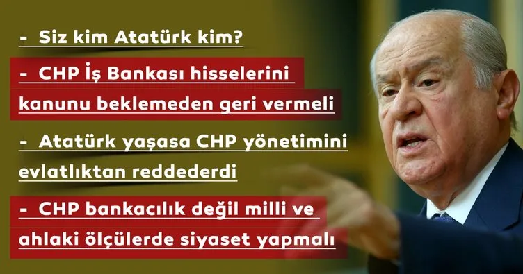 MHP lideri Bahçeli CHP’yi sert sözlerle eleştirdi