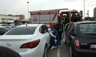 Otomobilde mahsur kalan bebek, cam kırılarak kurtarıldı