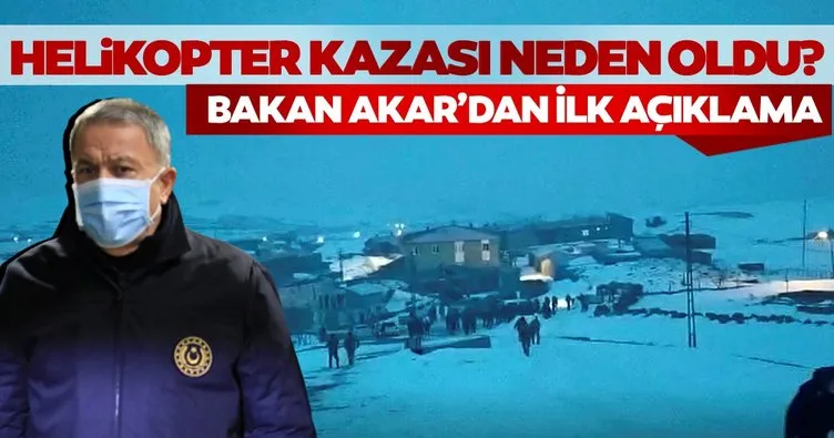 SON DAKİKA HABERİ: Milli Savunma Bakanı Akar’dan Bitlis’teki askeri helikopter kazasına ilişkin ilk açıklama!