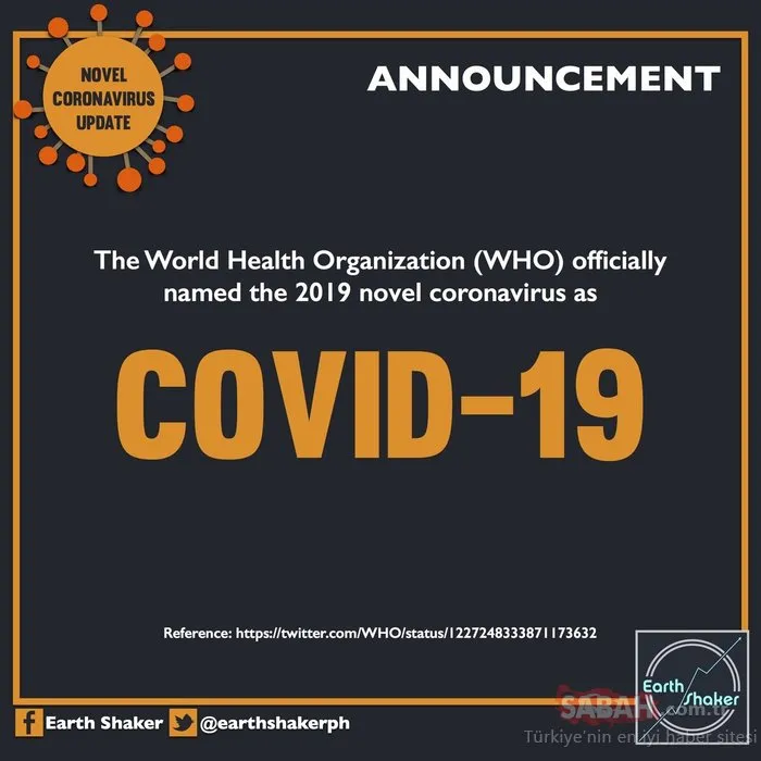 DSÖ yeni tip koronavirüsün adını Covid-19 olarak değiştirdi