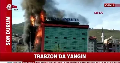 Trabzon’da Avrasya Üniversitesi’nde yangın! Olay yerinde ilk görüntüler...