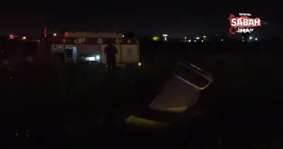 Otomobil su kanalına uçtu! Öldüğü düşünülen sürücünün yüzerek kaçtığı ortaya çıktı | Video
