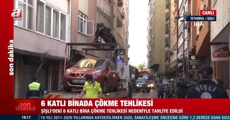 Son dakika: İstanbul’da 6 katlı bir binada çökme tehlikesi