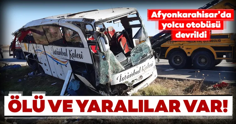 Son dakika haberi: Afyonkarahisar'da yolcu otobüsü devrildi! Ölü ve yaralılar var...