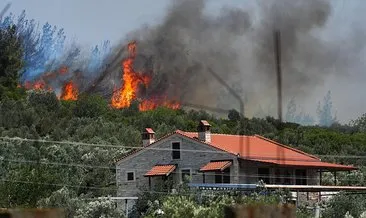 İzmir Foça’da orman yangını! Ekipler havadan ve karadan müdahale ediyor: Alevler bazı evlere sıçradı!