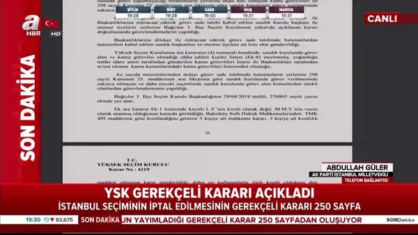 AK Parti Milletvekili Abdullah Güler, YSK'nın açıkladığı gerekçeli kararı yorumladı