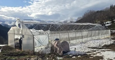 Giresun'da fırtına etkili oldu: “Bazı seralar ve yayla evleri fırtınada hasar gördü #giresun
