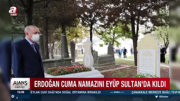 Cumhurbaşkanı Erdoğan Cuma namazını Eyüp Sultan Camii'nde kıldıktan sonra kabir ziyaretlerinde bulundu