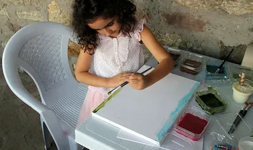 Puding ile resim yaptılar