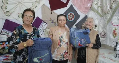 87 yaşındaki Emine Göçer katıldığı dikiş-nakış kursunda el emeği ürünlerini sergiledi