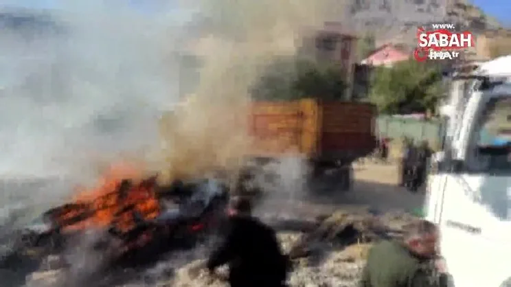 Hakkari’de odunluk alev alev yandı | Video