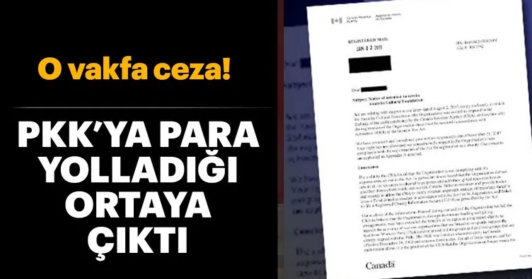 Kanada'da terör örgütü PKK'ya para yardımı yapan vakfa ceza