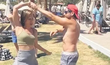 Öner ve Ceyhun Fersoy plajı danslarıyla renklendirdiler