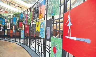 Öğrenciler kadına şiddeti resmetti